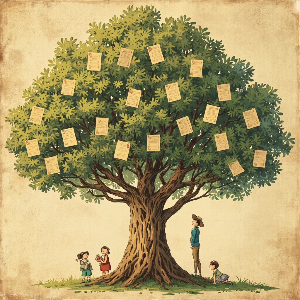 图 1:Ancestry用LLM数字化家谱记录:相关示意图
